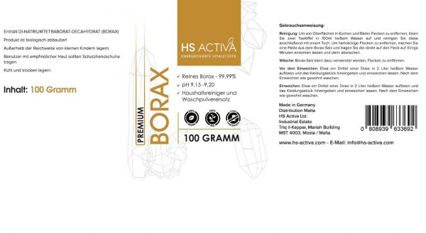 Borax-100G-Etikett